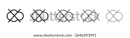 cloud sync disable icon vector outline set illustration sign