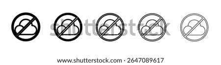 cloud sync disable icon vector outline symbol or illustration