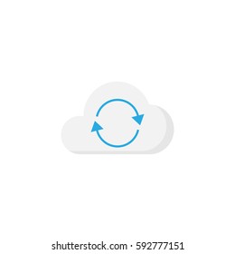 Cloud sync flat icon, seo & development, network sign, a colorful solid pattern on a white background, eps 10.