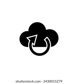 Cloud Sync flat vector icon. Simple solid symbol isolated on white background