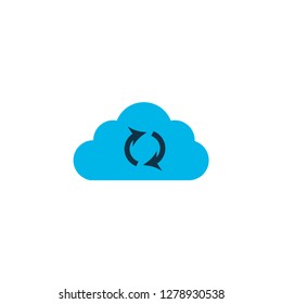 Cloud sync icon colored symbol. Premium quality isolated synchronize data element in trendy style.