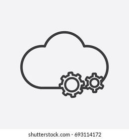 Cloud sync icon in flat design