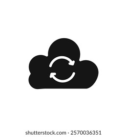 Cloud sync icon Flat simple outline set