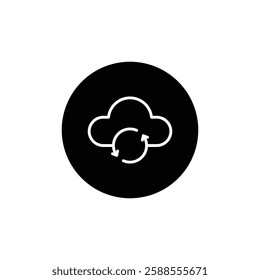 Cloud sync icon Flat vector set outline