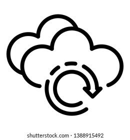 Cloud sync icon. Outline cloud sync vector icon for web design isolated on white background