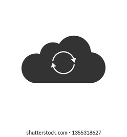 Cloud Sync Icon. Cloud Refresh with Arrows 
Illustration. Applied as Simple Sign, Trendy Symbol for Design Elements, Websites, Presentation and Application -  Vector.