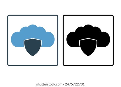 Cloud sync icon. icon related to cloud computing. suitable for web site, app, user interfaces, printable etc. solid icon style. simple vector design editable