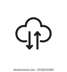 Cloud Sync Icon. Seamless Data Synchronization Symbol