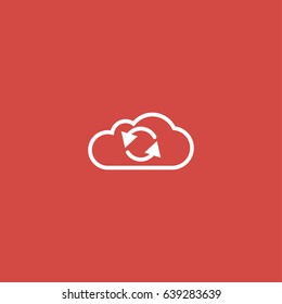 cloud sync icon. sign design. red background