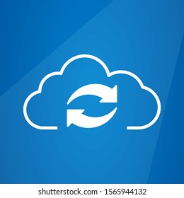 Cloud Sync icon. Cloud storage update refresh sync icon button, vector illustration. 