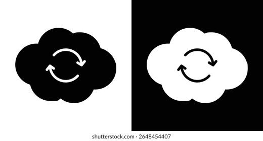 Cloud sync icon symbol collection. Flat vector stock illustration.