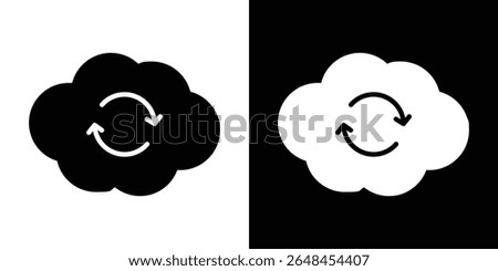 Cloud sync icon symbol collection. Flat vector stock illustration.