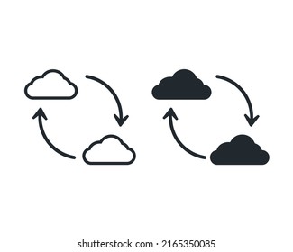Cloud Sync Icon. Vector Illustration