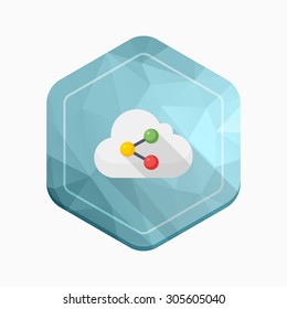 Cloud sync icon, vector illustration. Flat design style with long shadow,eps10