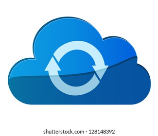 Cloud Sync Icon/logo on transparent background