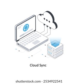 Cloud Sync - isometrische Stockgrafik. EPS-Datei Stockgrafik
