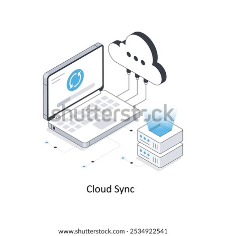 Cloud Sync isometric stock illustration. EPS File stock illustration