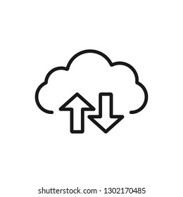 Cloud sync. minimal thin line web icon. simple vector illustration outline. concept for infographic, website or app.