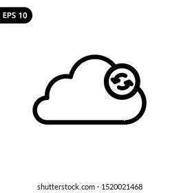 Cloud sync or cloud refresh for app icon vector illustration. eps10