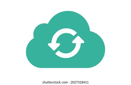 Cloud sync or cloud refresh with arrows icon vector image