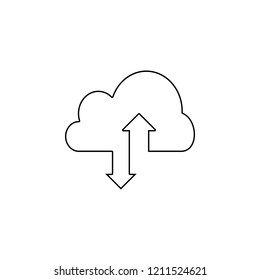Cloud sync refresh icon. Simple outline vector of technology set for UI and UX, website or mobile application