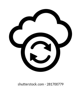Cloud Sync Refresh Line Art Vector Icon For Apps And Websites