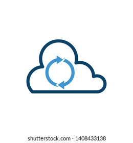 Cloud sync solid icon, seo and development