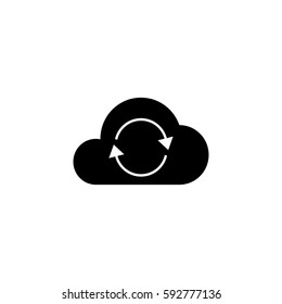 Cloud sync solid icon, seo & development, network sign, a filled pattern on a white background, eps 10.