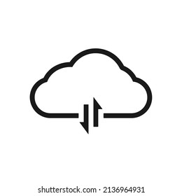 Cloud sync. Cloud upload download icon. Vector illustration