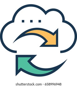 Cloud Sync Vector Icon 