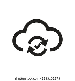Cloud Sync Vector Icon. file hosting cloud icons. data storage refresh with arrows