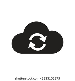 Cloud Sync Vector Icon. file hosting cloud icons. data storage refresh with arrows