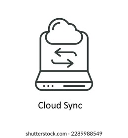 Cloud Sync Vector    outline Icons. Simple stock illustration stock