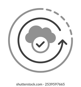 Nuvem com Setas de Sincronização que Representam Transferência de Dados. Tecnologia em nuvem e soluções de backup