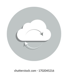 cloud synchronization badge icon. Simple glyph, flat vector of web icons for ui and ux, website or mobile application