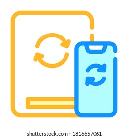 cloud synchronization with phone color icon vector. cloud synchronization with phone sign. isolated symbol illustration