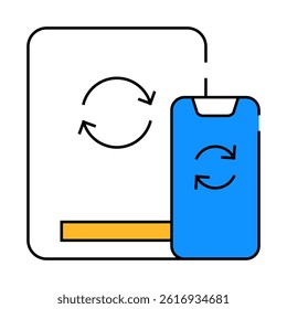 cloud synchronization with phone line icon vector. cloud synchronization with phone sign. isolated symbol illustration