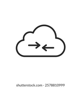 A Cloud with a synchronization symbol for data syncing.