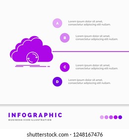 cloud, syncing, sync, data, synchronization Infographics Template for Website and Presentation. GLyph Purple icon infographic style vector illustration.