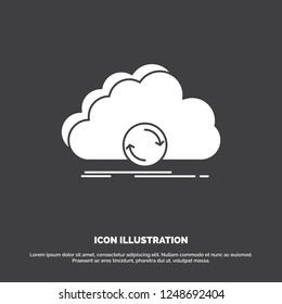 cloud, syncing, sync, data, synchronization Icon. glyph vector symbol for UI and UX, website or mobile application