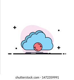 cloud, syncing, sync, data, synchronization Flat Color Icon Vector