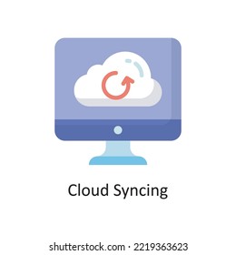 Cloud Syncing Vector  Flat Icon Design illustration. Cloud Computing Symbol on White background EPS 10 File