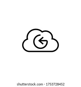 Cloud System backup icon in black line style icon, style isolated on white background