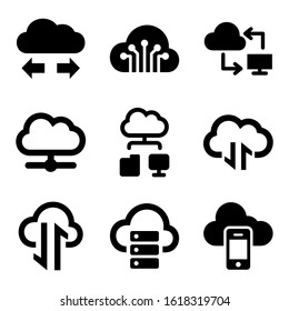 cloud system icon isolated sign symbol vector illustration - Collection of high quality black style vector icons
