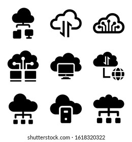 cloud system icon isolated sign symbol vector illustration - Collection of high quality black style vector icons
