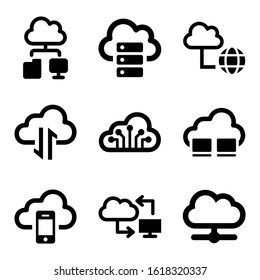 cloud system icon isolated sign symbol vector illustration - Collection of high quality black style vector icons
