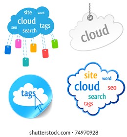icono de etiqueta en la nube - palabras clave, seo, búsqueda, sitio web