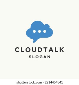 Cloud talk logo icon design template 