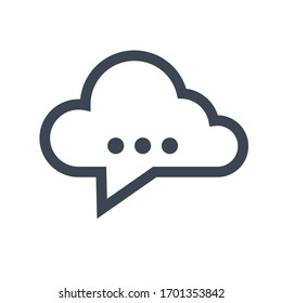 Cloud talking icon vector graphic.