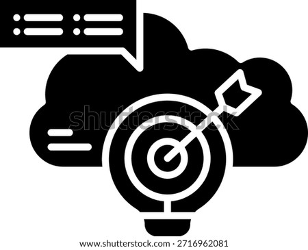 Cloud Target Goal with Arrow and Chat Box Icon
